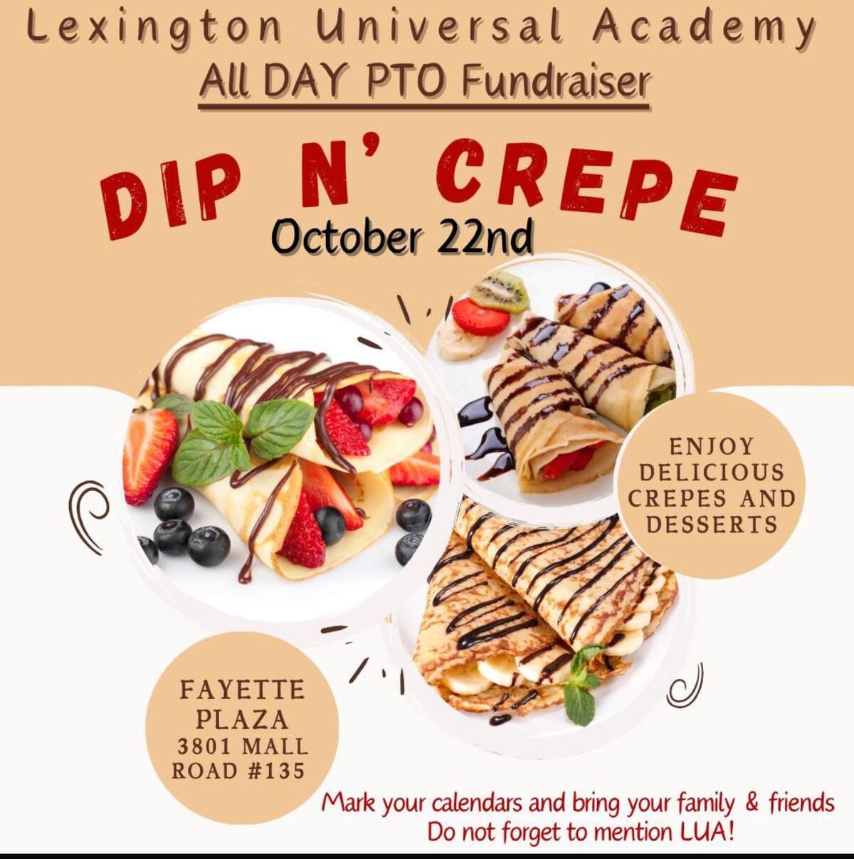 Dip N’ Crepe Fundraiser